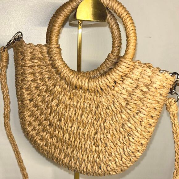 #127 Fashion Raffia Tote/bucket Handbag - Picture 2 of 4